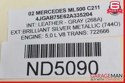 02-05 Mercedes W163 ML500 ML350 Instrument Cluster Speedometer OEM