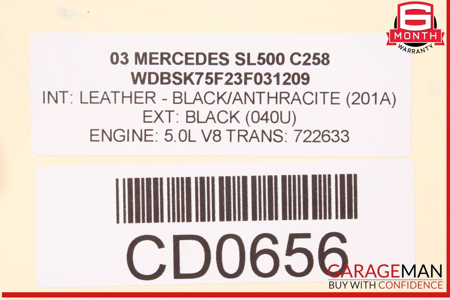 03-12 Mercedes R230 SL500 Front Lower Radiator Support Bar Frame Bracket Assy