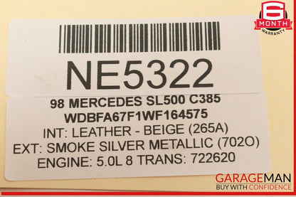 90-02 Mercedes R129 SL500 500SL Left Side Top Hydraulic Valve Block Solenoid OEM