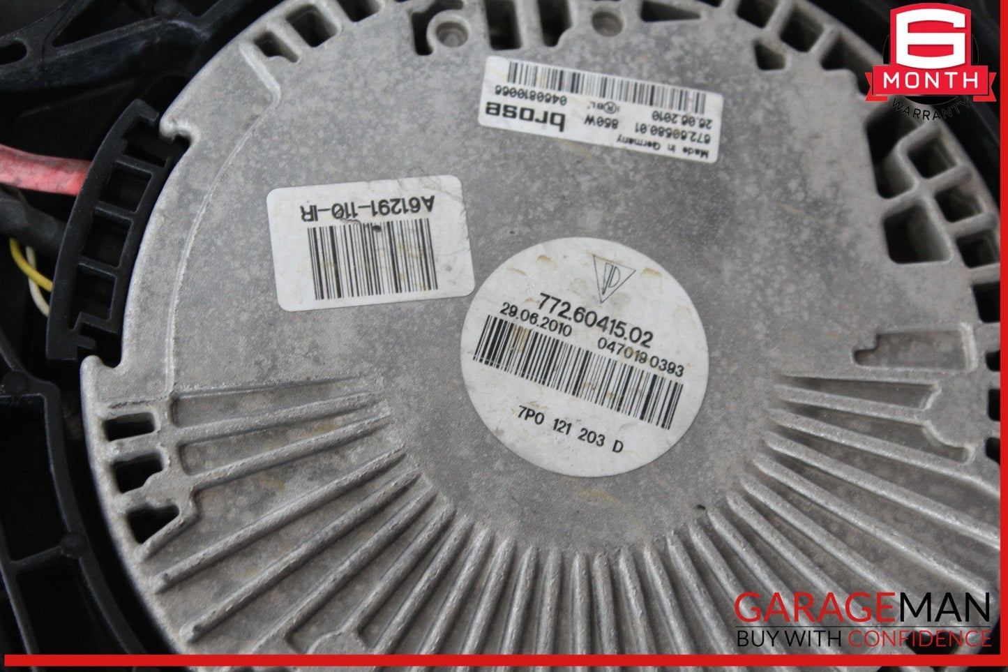 11-18 Porsche Cayenne 958 Engine Cooling Fan Motor Shroud Assembly OEM