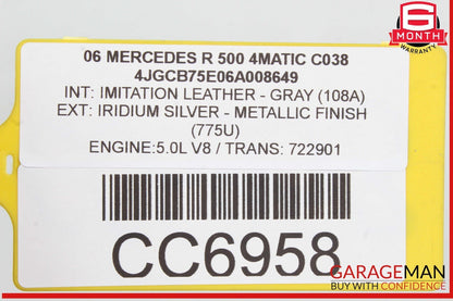 06-10 Mercedes W251 R500 R550 Front Left Driver Side Fender Panel Silver OEM