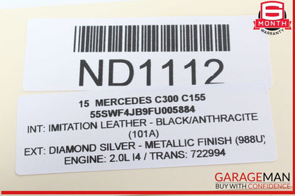 15-20 Mercedes W205 C300 C350e C400 A/C AC Heater Climate Control Switch OEM