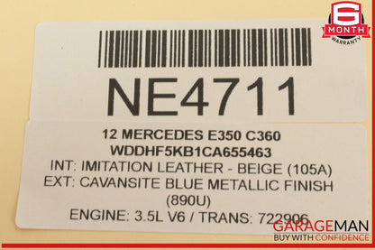 10-13 Mercedes W212 E350 Rear Right Passenger Side Inner Tail Light Lamp OEM