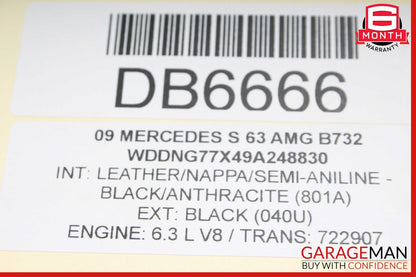 07-09 Mercedes W221 S600 Roof Headliner Pillar Trim Assembly Suede Alcantara OEM