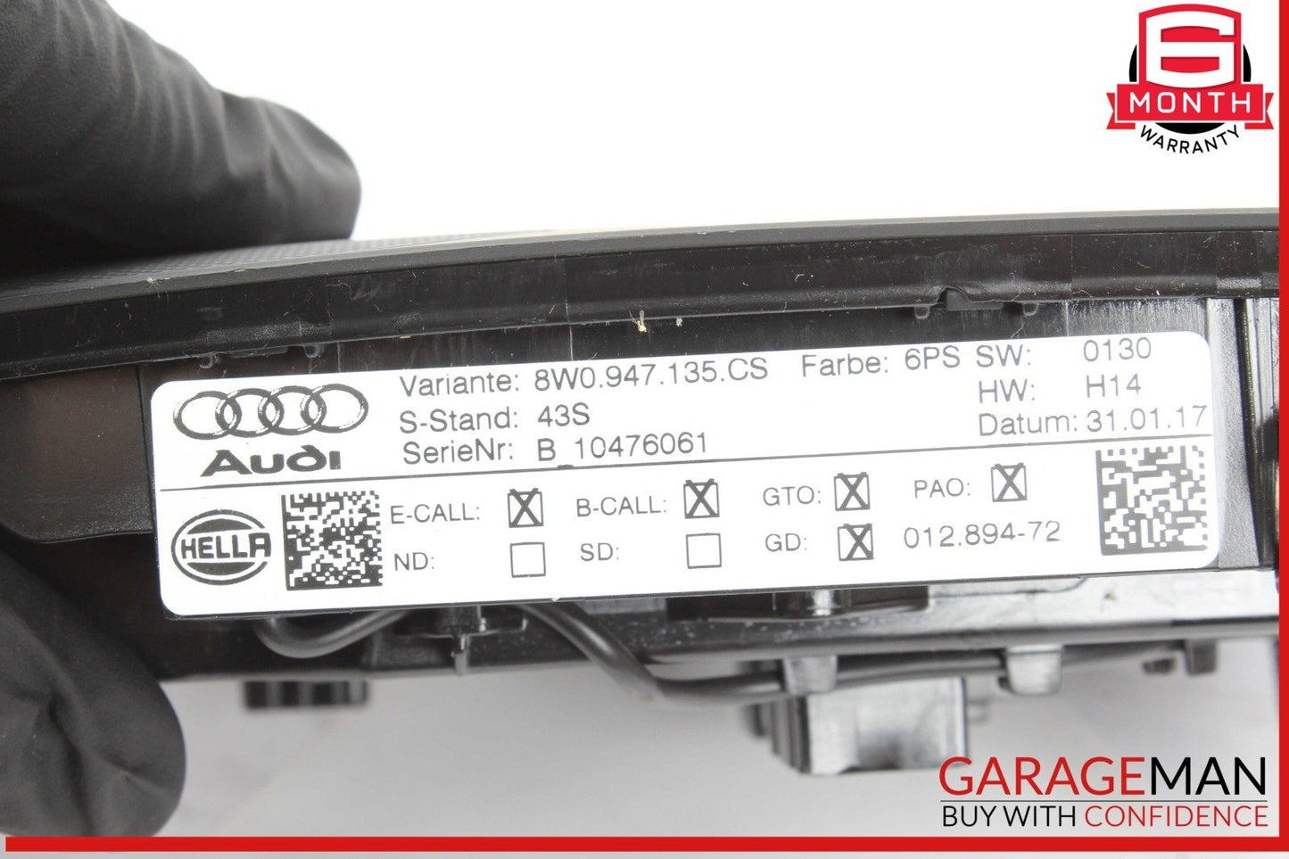 17-24 Audi S5 RS5 A4 Allroad Front Console Overhead Dome Light 8W0947135CS OEM