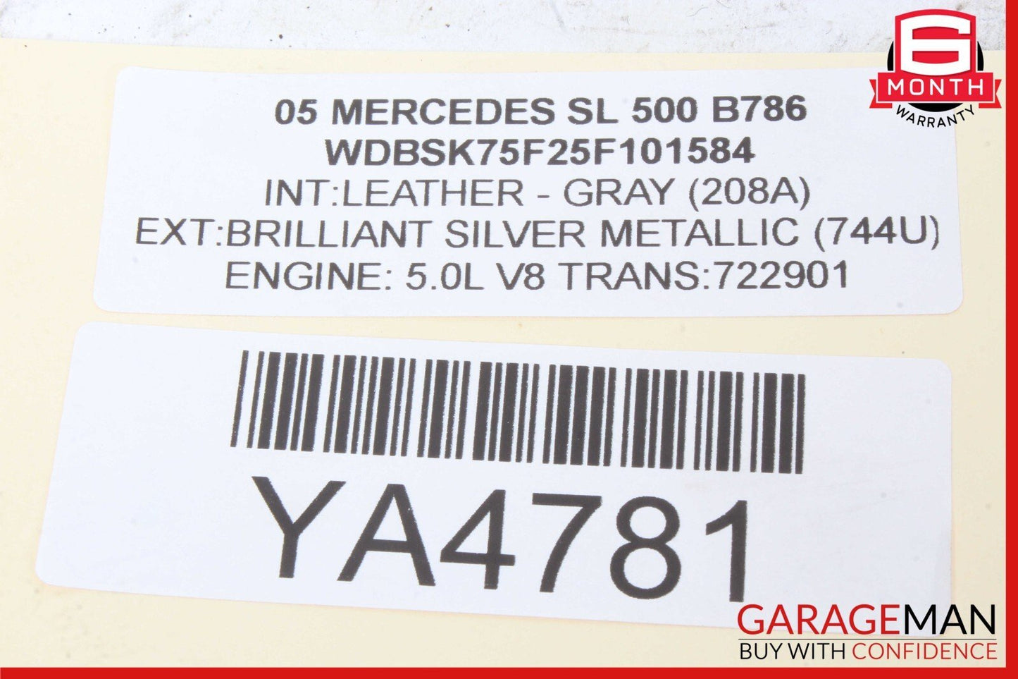 03-08 Mercedes R230 SL500 Rear Left Seat Belt Retractor Luggage w/ Speaker OEM
