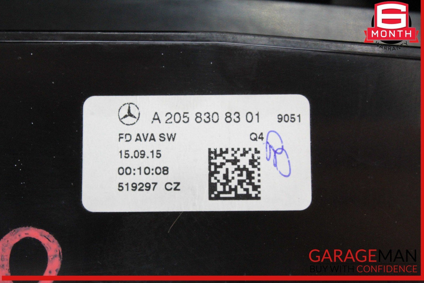 15-20 Mercedes W205 C300 C350e Rear Center Console A/C Air Vent Assy Black OEM