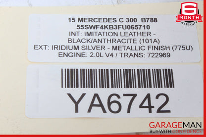 15-20 Mercedes W205 C300 C400 Dashboard Glove Box Compartment Tray Black OEM
