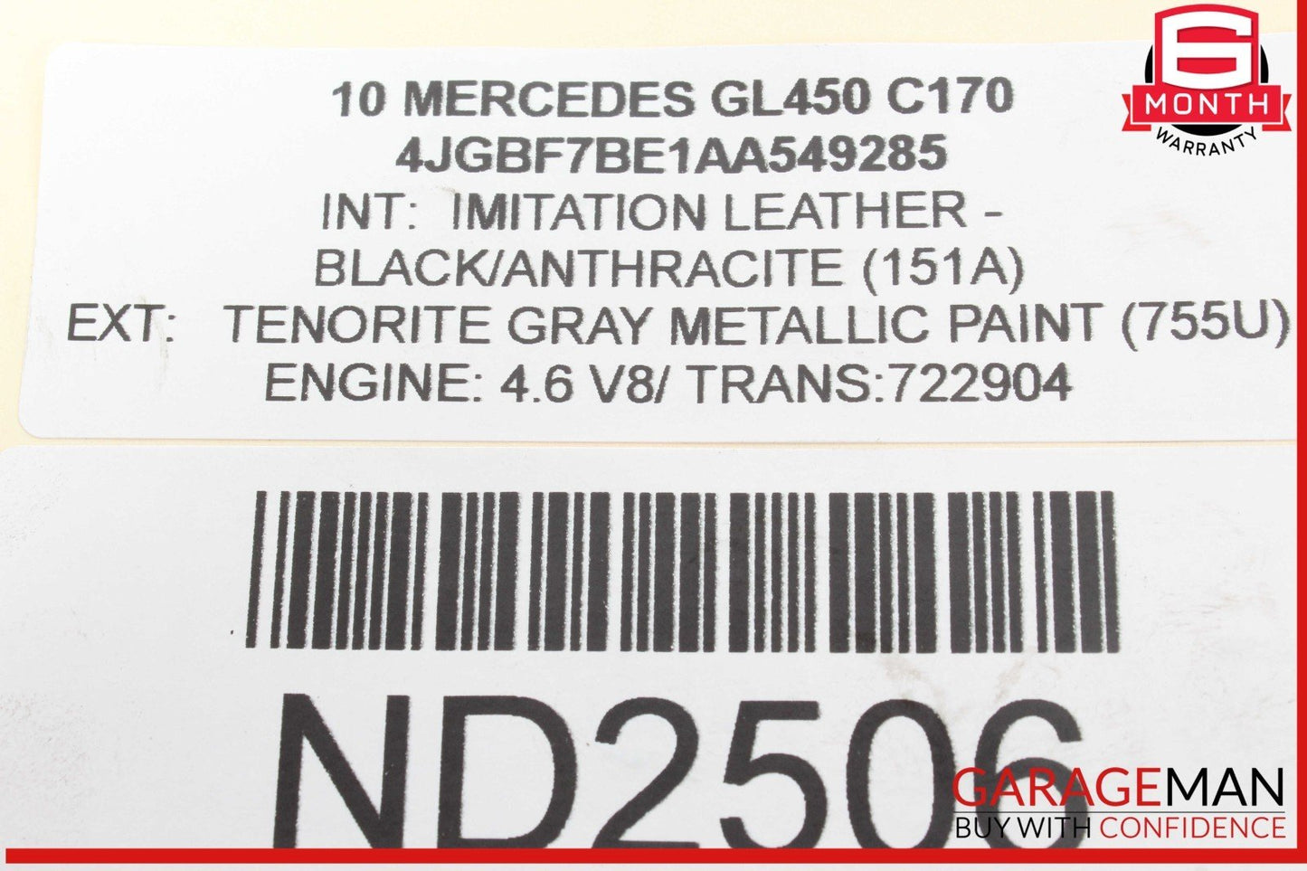 05-13 Mercedes X164 GL450 ML350 Front Left Side Engine Timing Chain Cover Plate