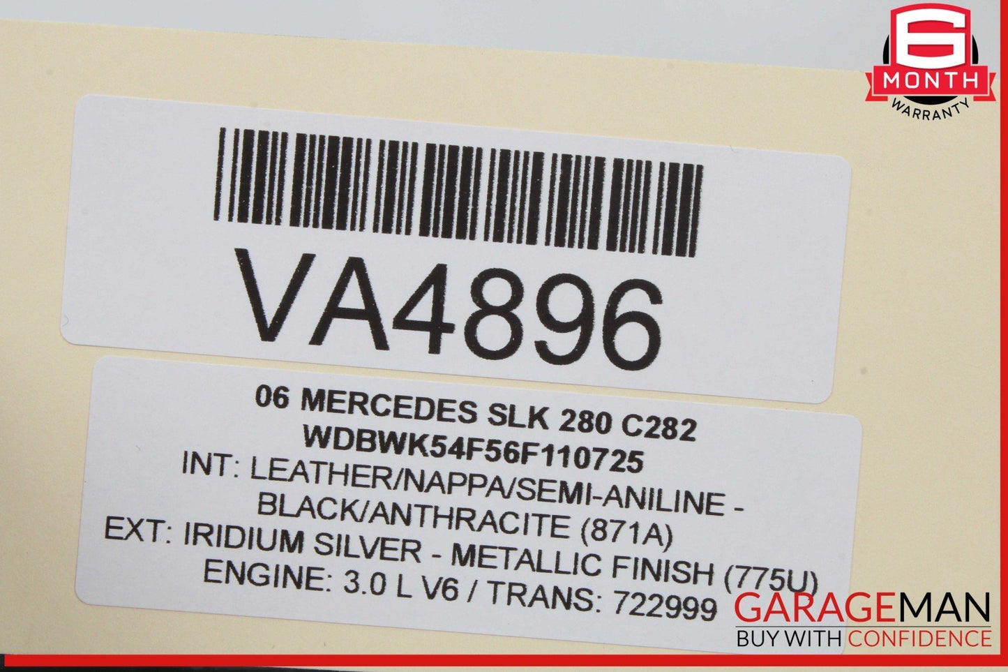 05-08 Mercedes R171 SLK280 C230 C280 3 Spoke Sport Steering Wheel Black OEM