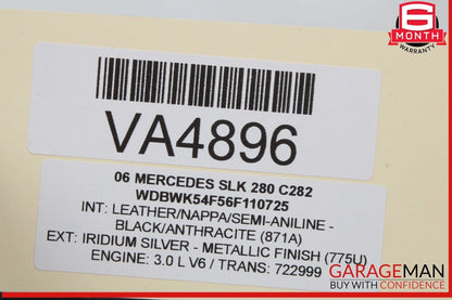 05-08 Mercedes R171 SLK280 C230 C280 3 Spoke Sport Steering Wheel Black OEM