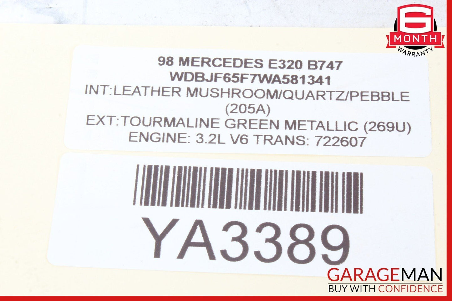 96-02 Mercedes W210 E320 E430 Front Right or Left Seat Headrest Head Rest OEM