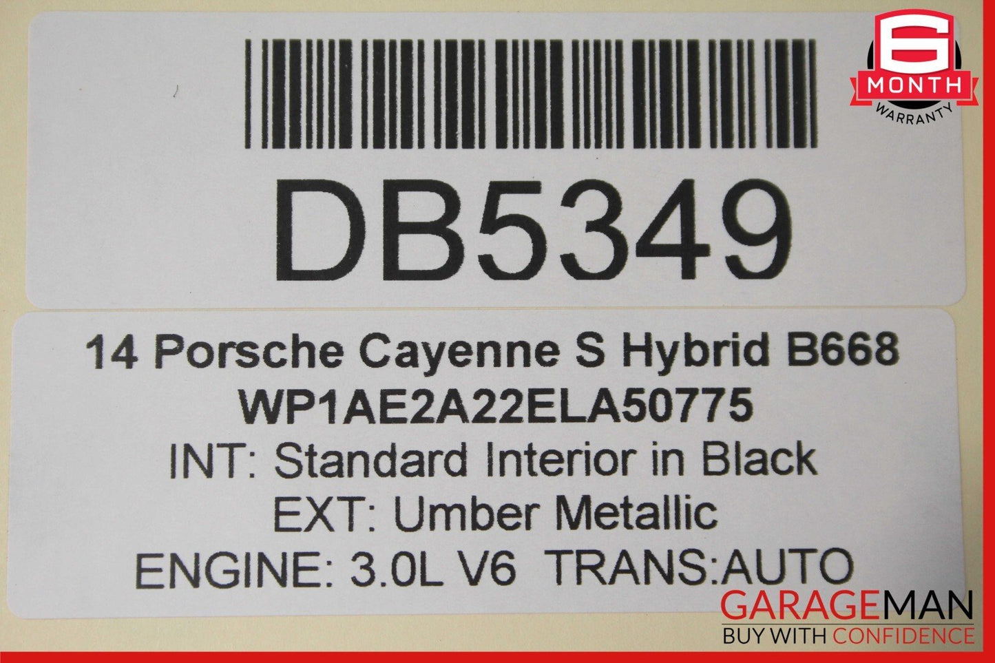 11-13 Porsche Cayenne 958 Hybrid Rear Left Top Upper Seat Cushion Assy Black