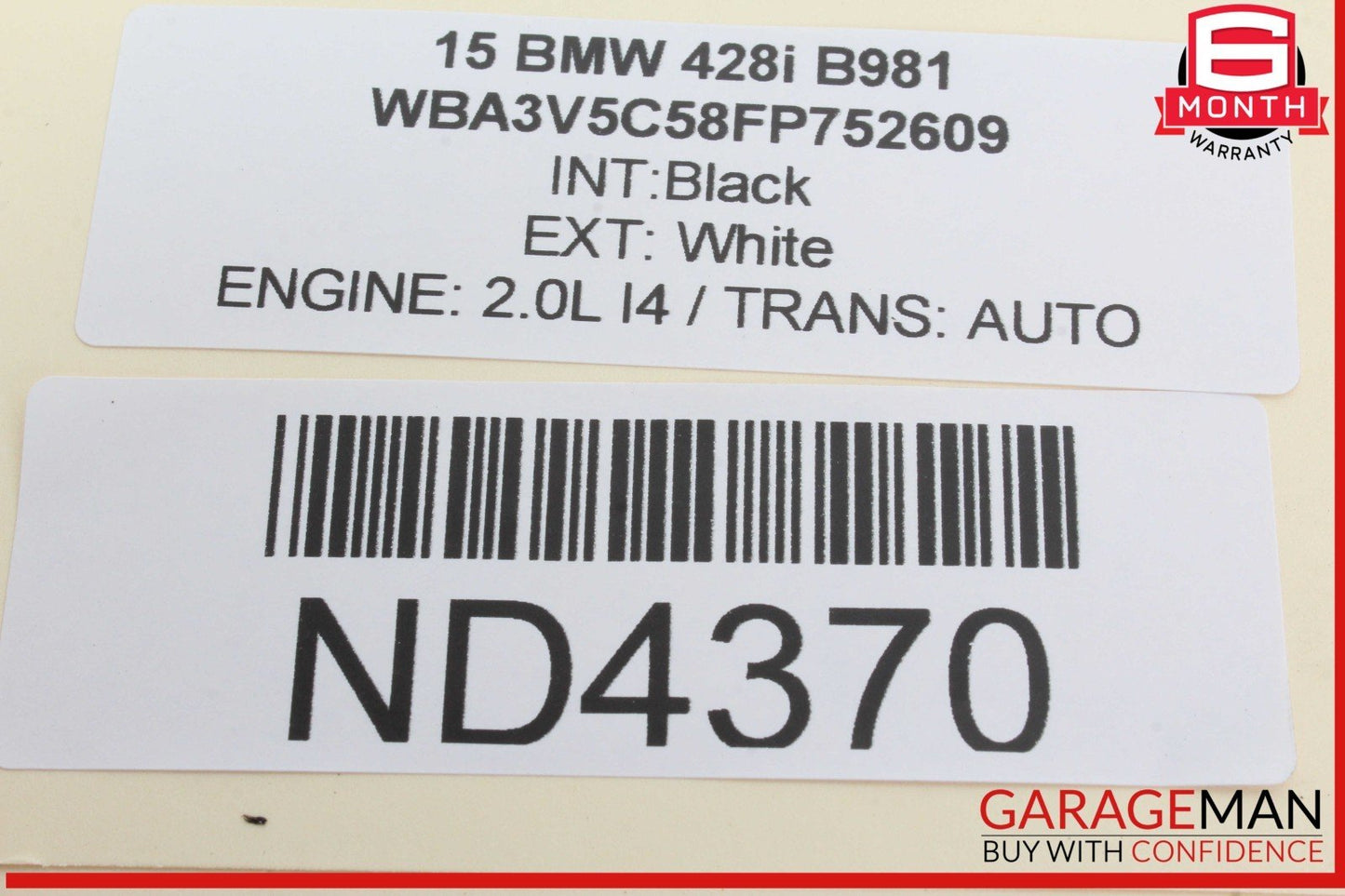 15-20 BMW 428i BCM Front Electronic Body Control Module Unit 9381102 OEM