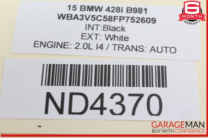 15-20 BMW 428i BCM Front Electronic Body Control Module Unit 9381102 OEM