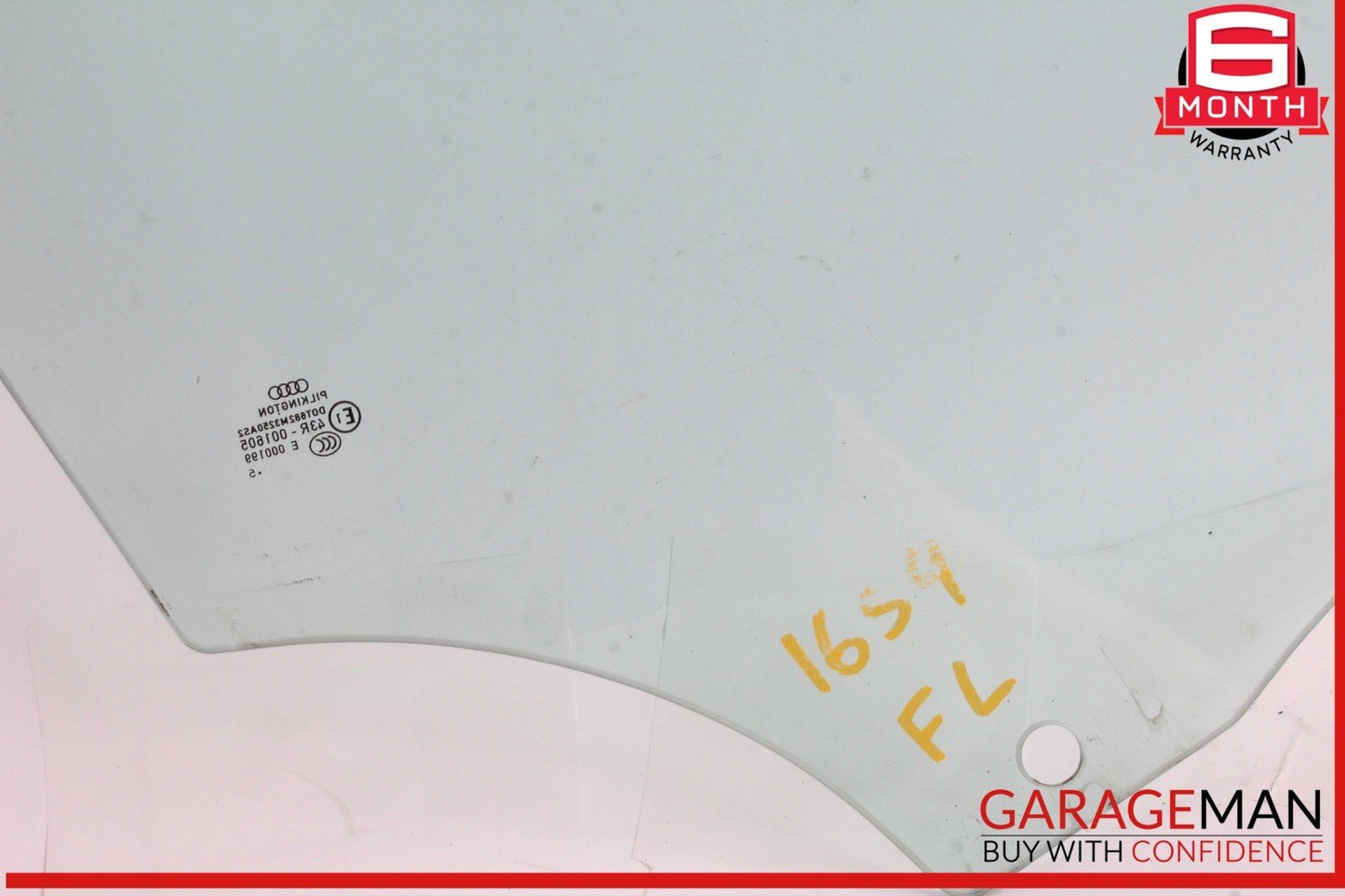 09-16 Audi S4 A4 Front Left Driver Side Door Window Glass 43R001605 OEM