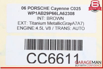 03-10 Porsche Cayenne 955 957 Front Hood Bonnet Lid Panel Cover Gray OEM