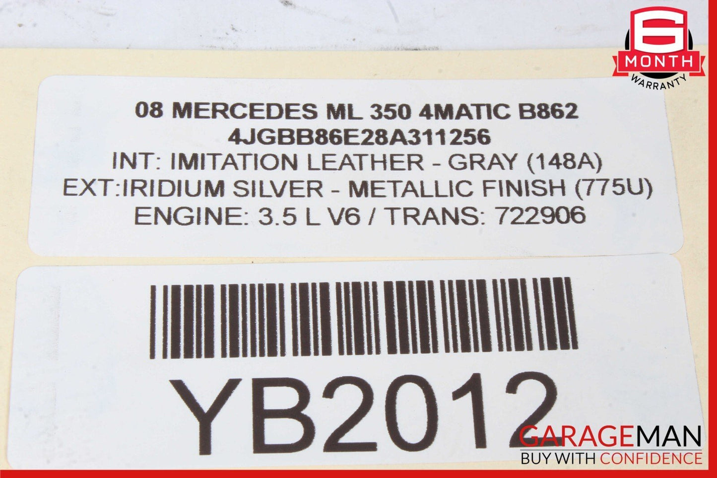 06-08 Mercedes W164 ML350 ML320 ML500 Left Drive Headlight Lamp Halogen OEM