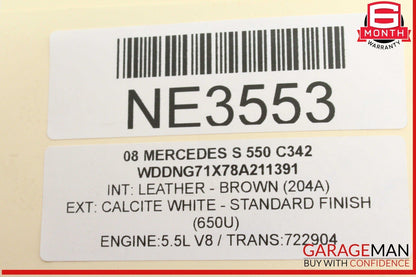 07-13 Mercedes W221 S550 Front Upper Radiator Core Support Headlight Bracket Bar