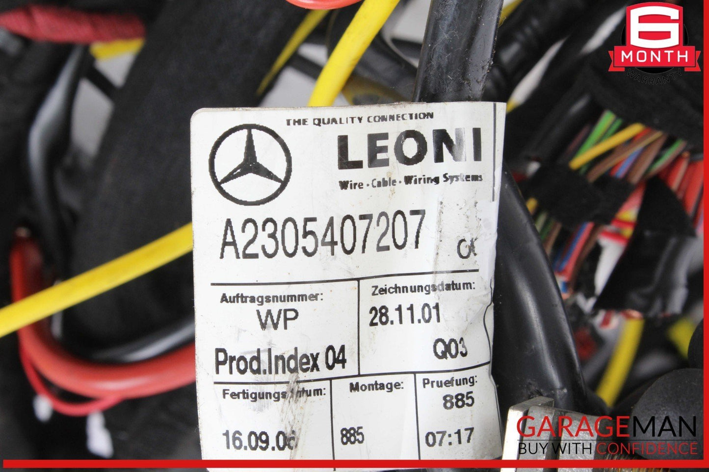 03-08 Mercedes R230 SL550 Frame Floor Wiring Wire Cable Harness 2305407207 OEM