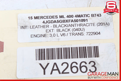 12-19 Mercedes W166 ML400 GLE400 GLS550 Engine Oil Pan Lower 2760100528 OEM