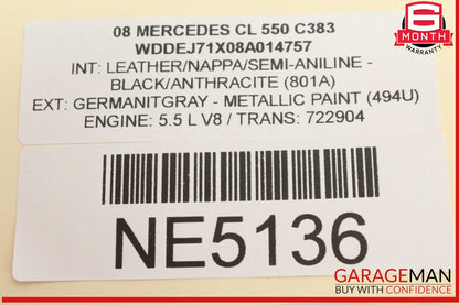 07-09 Mercedes W216 CL550 S550 Speedometer Instrument Cluster 0263650212 OEM