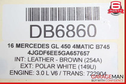 13-19 Mercedes X166 GL450 GL550 Fuel Gas Tank Reservoir Assembly OEM