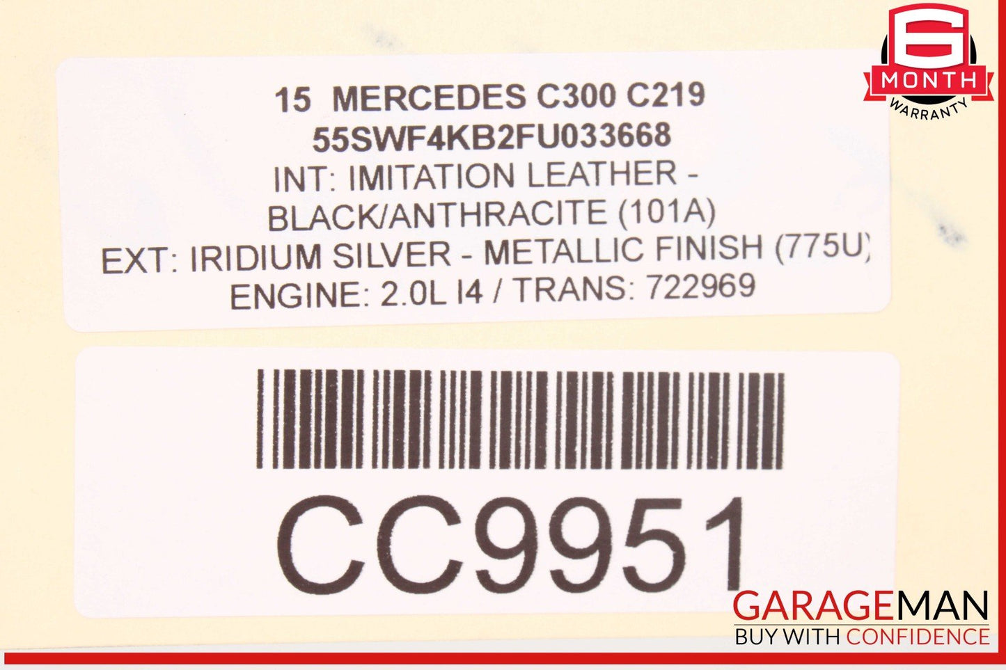 15-18 Mercedes W205 C300 AWD Rear Driveshaft Drive Axle Propeller Shaft Assembly