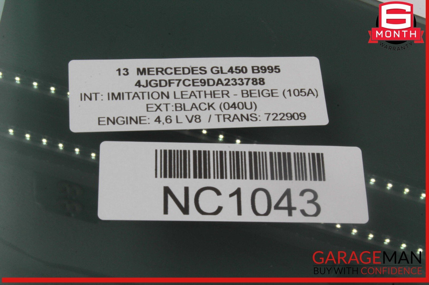 12-19 Mercedes X166 GL450 GLE43 AMG GLS550 Front Right Door Window Glass Clear OEM