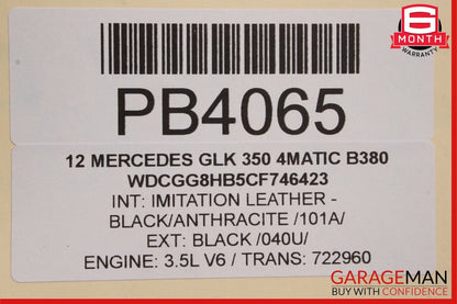 10-12 Mercedes X204 GLK350 4Matic 3.5L V6 Engine Motor Block Assembly 113k