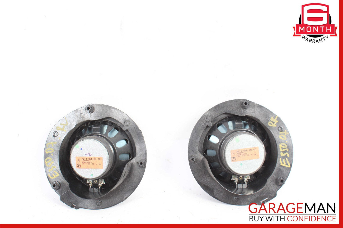 07-09 Mercedes W211 E350 E500 Rear Left & Right Door Audio Sound Speakers Set