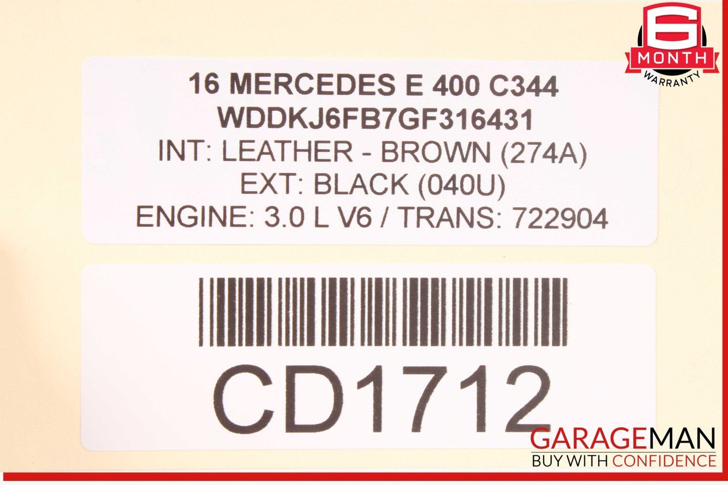 10-17 Mercedes W207 E400 E550 C250 Coupe Front Left Side Upper Seat Cushion OEM