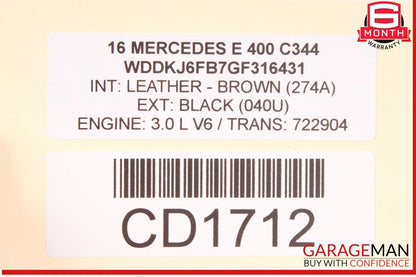 10-17 Mercedes W207 E400 E550 C250 Coupe Front Left Side Upper Seat Cushion OEM