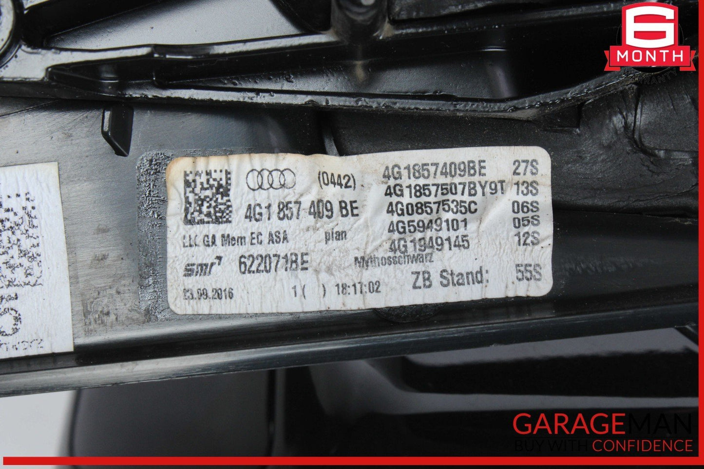 12-18 Audi A6 Front Left Driver Side Door Rear View Mirror Black 4G1857409BE OEM