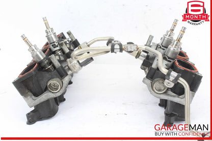 09-12 Audi Q5 Left and Right Lower Intake Manifold Fuel Rail w/ Injectors OEM