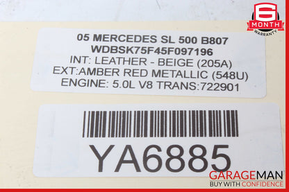 03-08 Mercedes R230 SL550 Speedometer Odometer Instrument Cluster Gauge Assy OEM