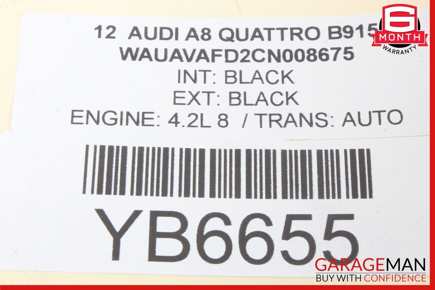 11-14 Audi A8 Quattro Rear Right Passenger Side Door Handle Black OEM