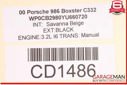 97-02 Porsche Boxster 986 Rear Bumper Cover Black OEM
