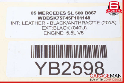 03-08 Mercedes R230 SL500 Rear Left Seat Belt Retractor Luggage Speaker Assy
