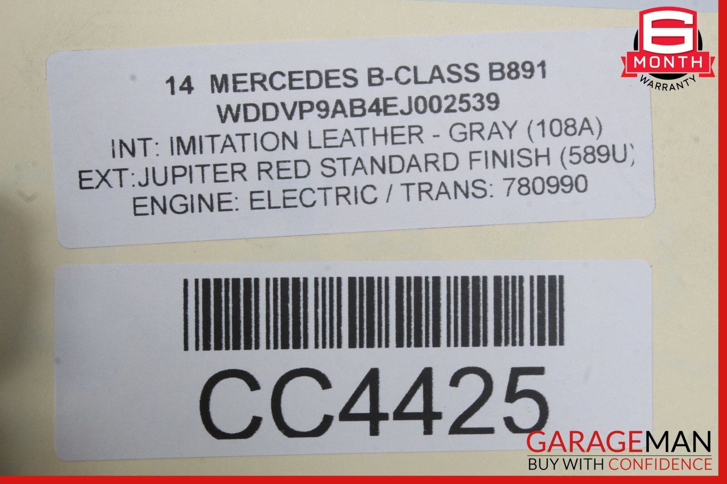 12-19 Mercedes W242 W246 B-Class Front Left Driver Side Fender Panel Red OEM