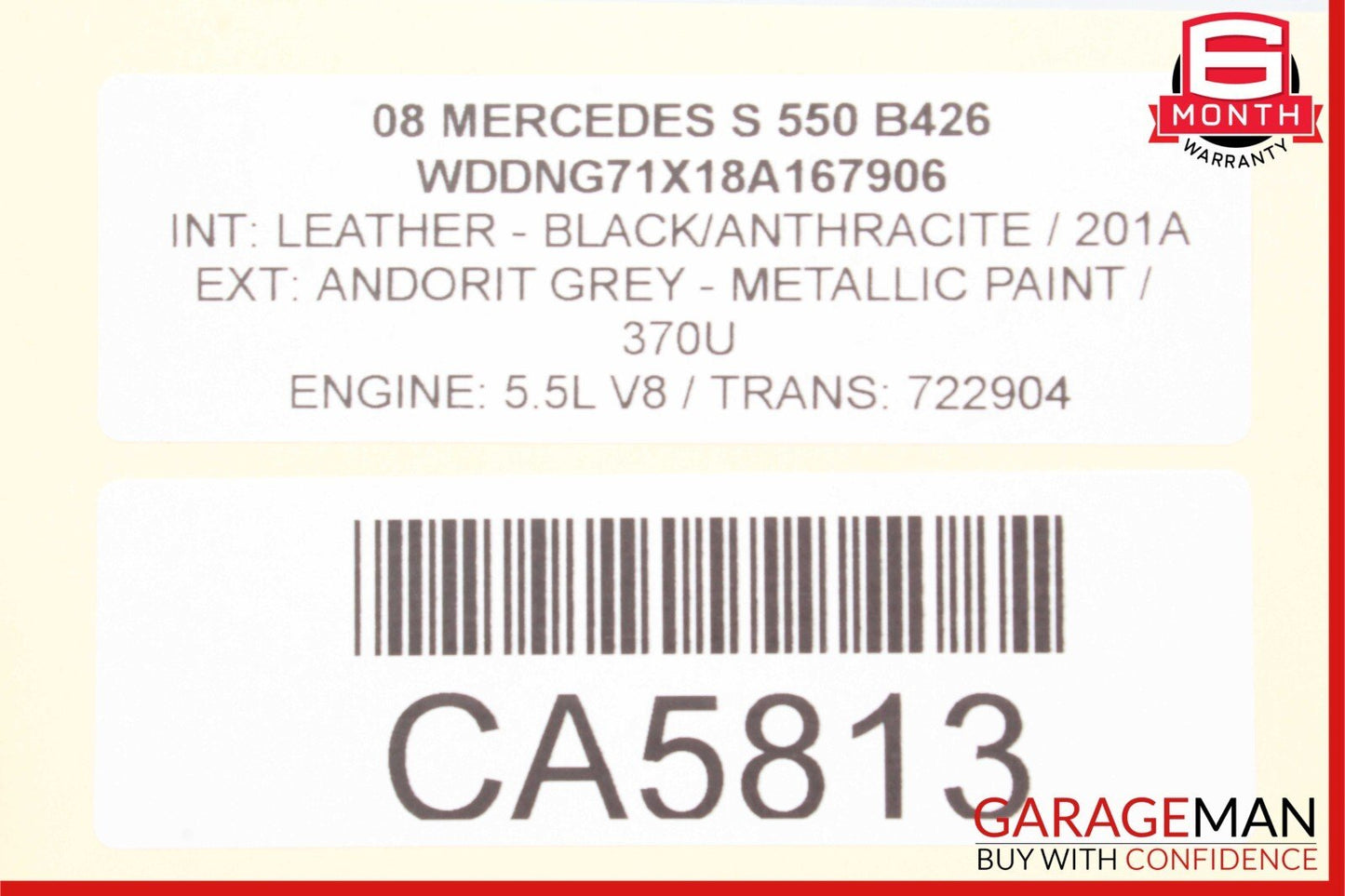 07-13 Mercedes W221 S350 S600 Rear Center Console A/C Air Vent Grille Trim Assy