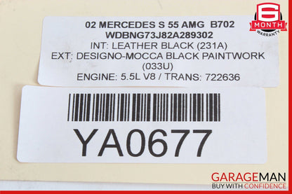 02-06 Mercedes W220 S55 CL55 AMG Coolant Overflow Expansion Tank Reservoir OEM