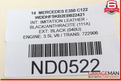 14-17 Mercedes W212 E350 E400 Ignition Switch Control Module w/ Key OEM