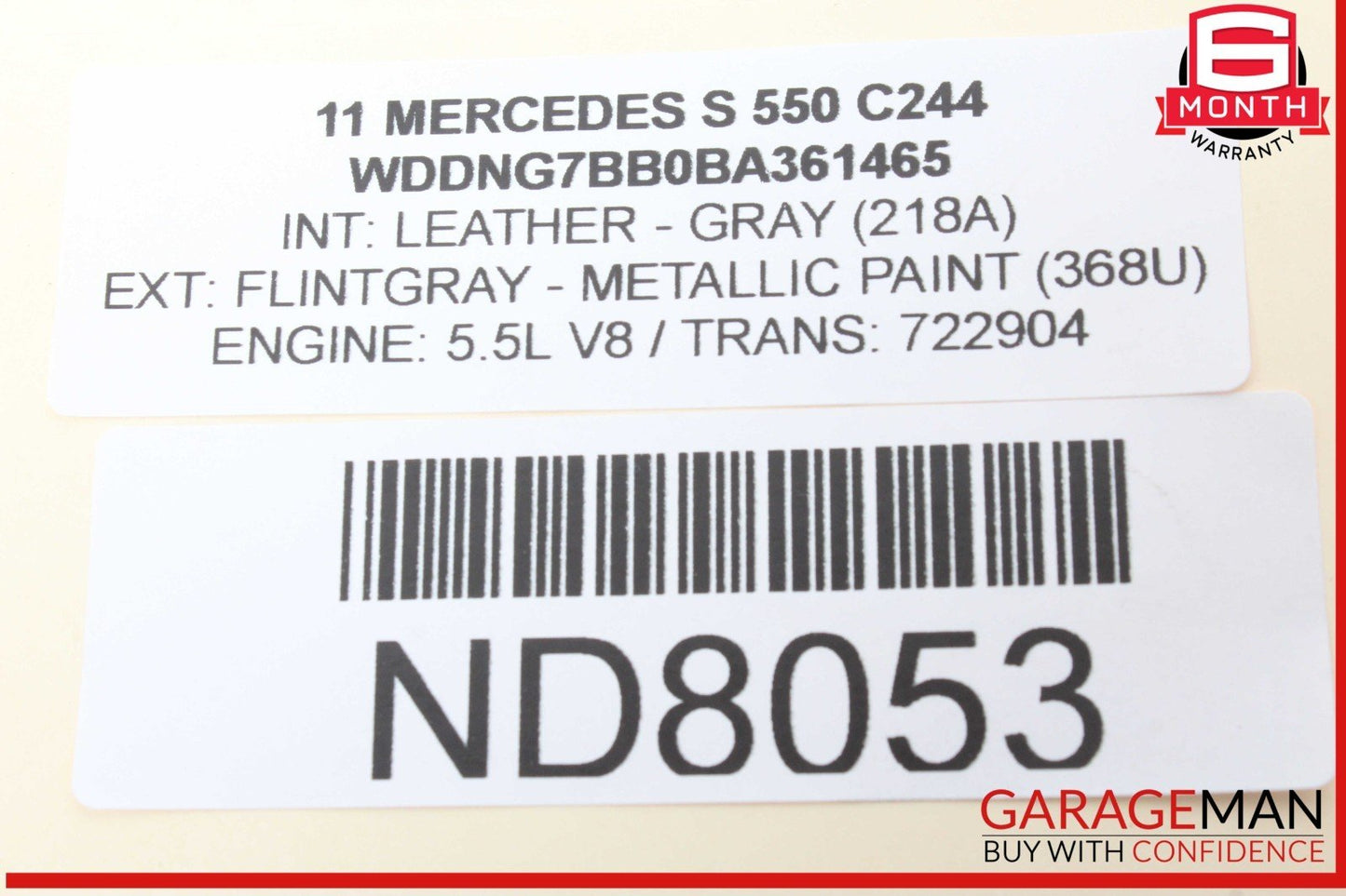 07-13 Mercedes W221 S550 S600 Front Left Driver Side Window Regulator OEM