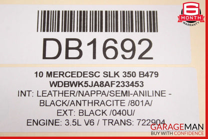 05-11 Mercedes R171 SLK280 SLK350 Front Right Side Upper Top Seat Cushion Black