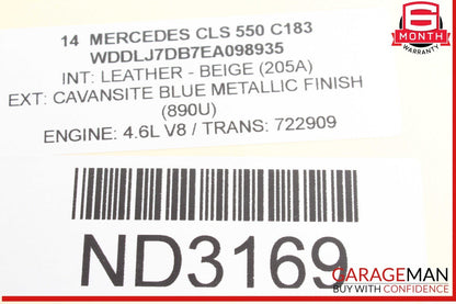 12-18 Mercedes W218 CLS550 CLS63 Right Side Exterior Door Handle Keyless Go OEM