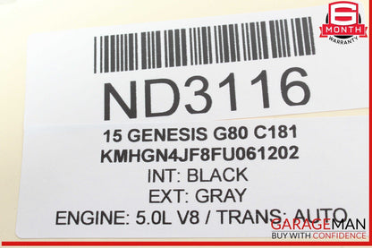 15-20 Hyundai Genesis G80 Front Right Passenger Side Window Regulator Motor OEM