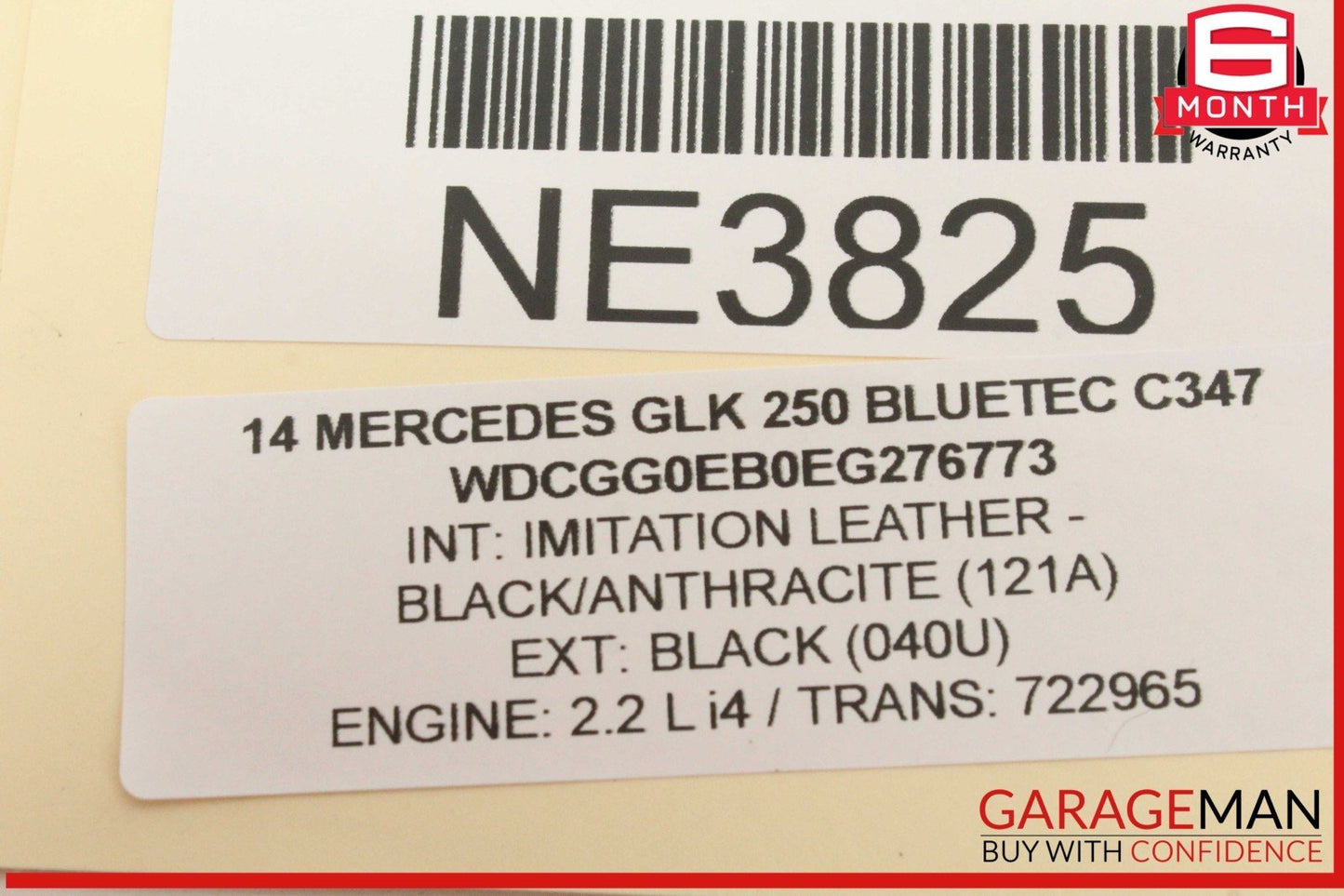 08-16 Mercedes X204 GLK250 Bluetec Rear Right Side Window Regulator Motor OEM