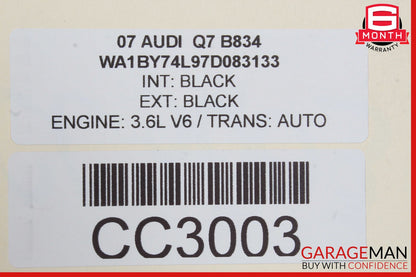 07-10 Audi Q7 Rear Drive Shaft Driveshaft Propeller OEM