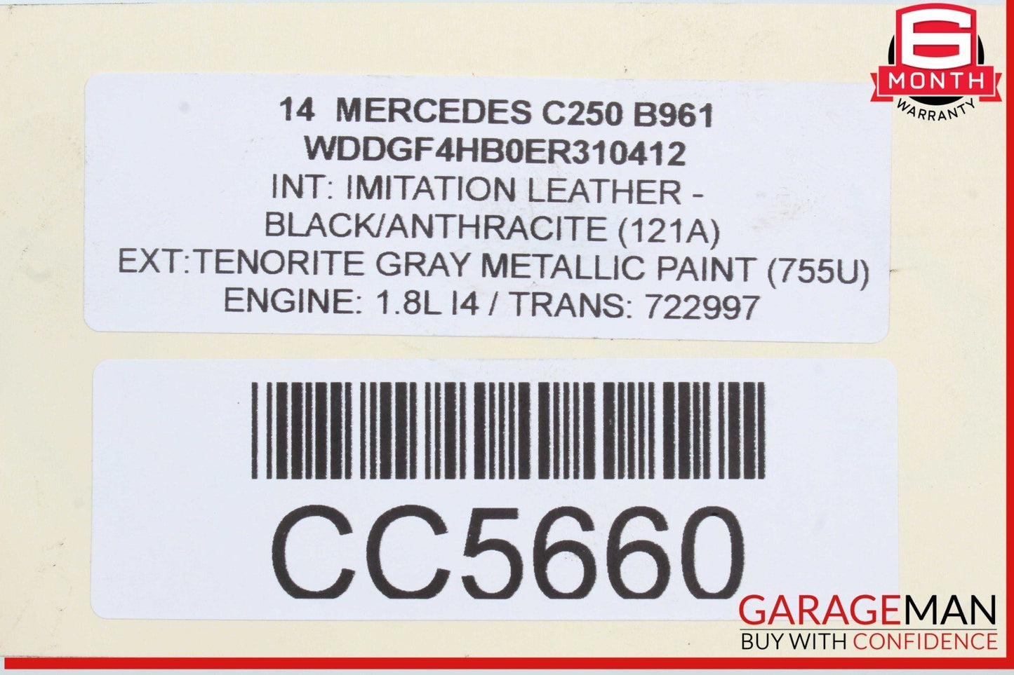 12-15 Mercedes W204 C250 7G Tranny Automatic Transmission Assy 722.997 OEM 66k